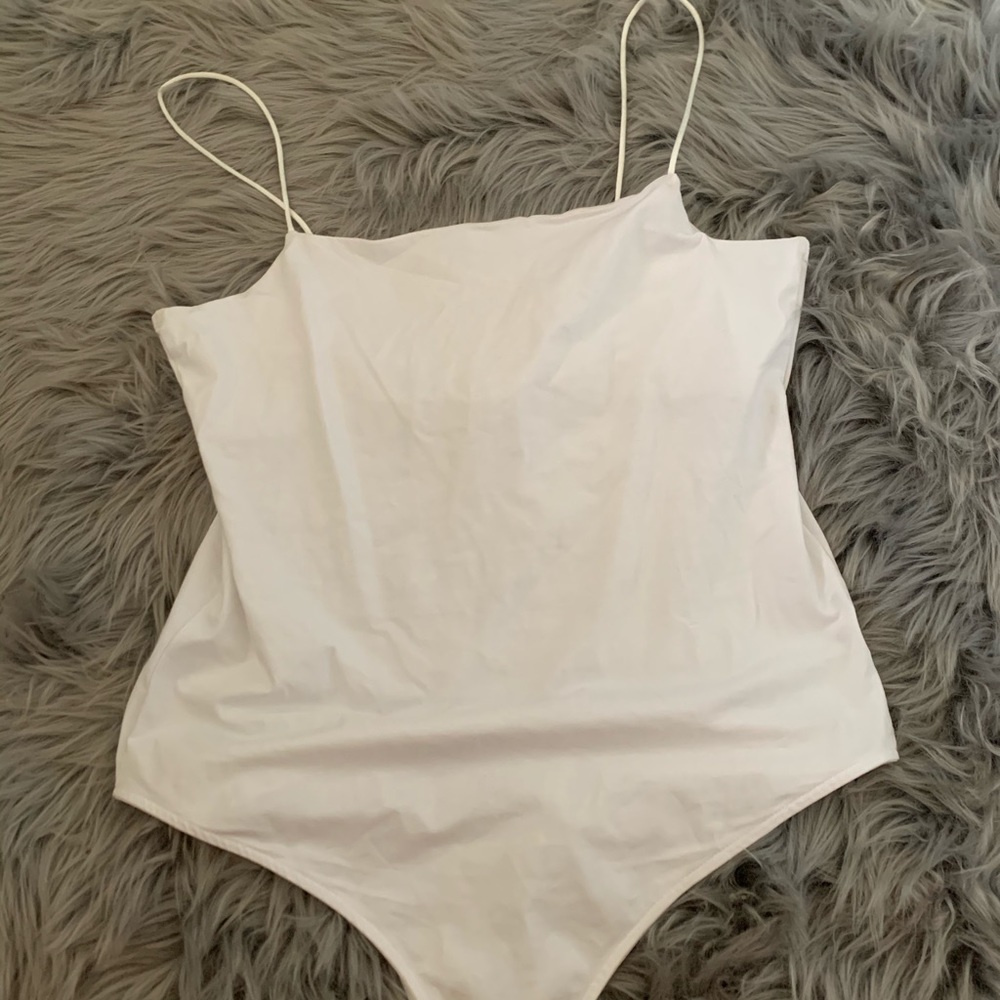 White thin strapped bodysuit